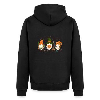 Es ist die Jahreszeit, Halloween Gnomes, Thanksgiving Gif - Unisex Premium Bio Zip Hoodie - Schwarz - Hinten - Nico (187cm)