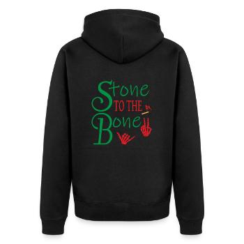 Stone to the bone Pierre à l'os grande notion âme - Veste à capuche bio Premium Unisexe - noir - Dos - Nico (187cm)