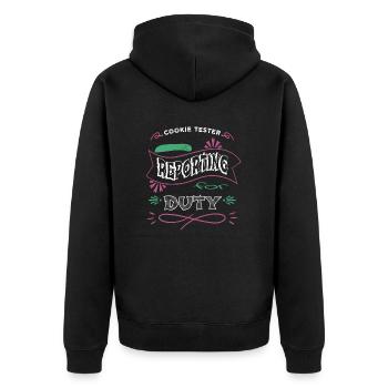 chef hoodies and sweatshirts bubaprints teach bake - Unisex Premium Bio Zip Hoodie - Schwarz - Hinten - Nico (187cm)