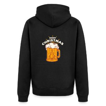 CHRISTMAS BEER 2 - Unisex Premium Bio Zip Hoodie - Schwarz - Hinten - Nico (187cm)