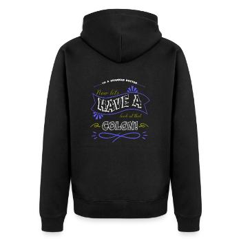 awesome funny quote humor coffeecups blog birthday - Unisex Premium Organic Zip Hoodie - black - Back - Nico (187cm)