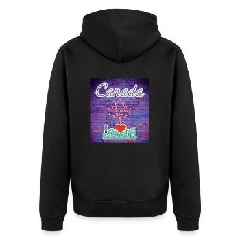 Canada, feuille d’érable. - Veste à capuche bio Premium Unisexe - noir - Dos - Nico (187cm)