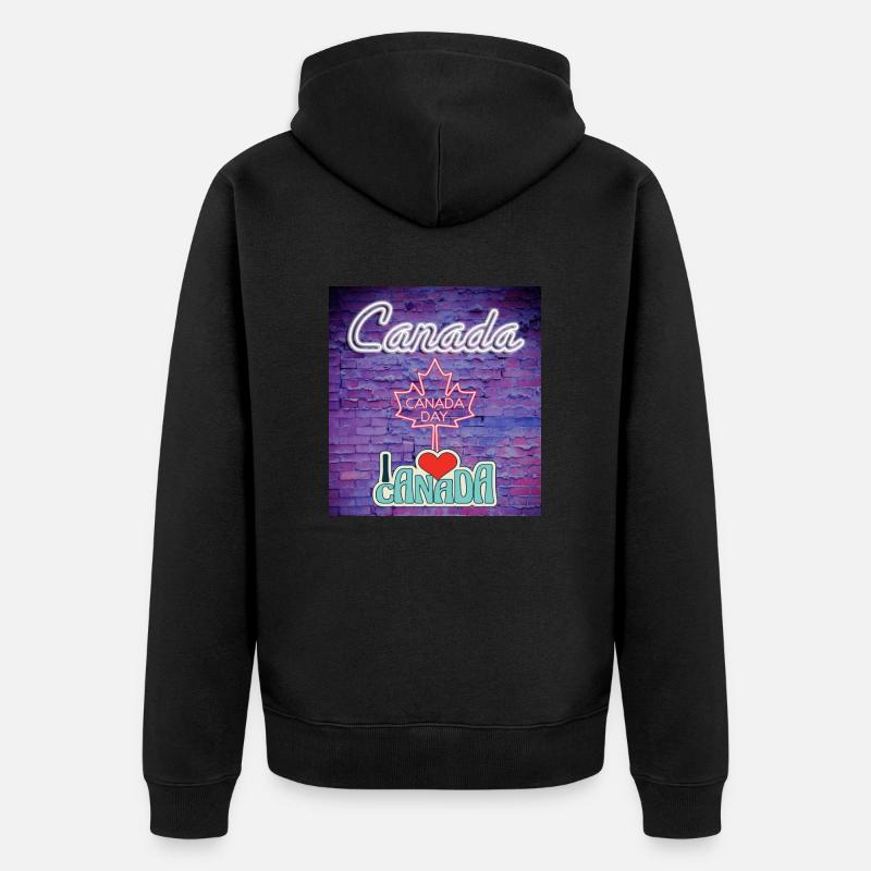 Canada, feuille d’érable. - Veste à capuche bio Premium Unisexe - noir