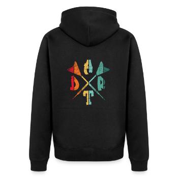 Funny Vintage Retro Darts Shirt Dart Dart DART - Unisex Premium Organic Zip Hoodie - black - Back - Nico (187cm)