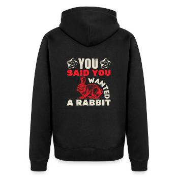 VOUS AVEZ DIT QUE VOUS VOULIEZ UN LAPIN - Veste à capuche bio Premium Unisexe - noir - Dos - Nico (187cm)