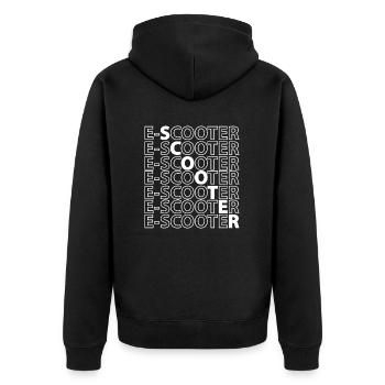 E-Scooter E-Roller Scooter - Unisex Premium Bio Zip Hoodie - Schwarz - Hinten - Nico (187cm)