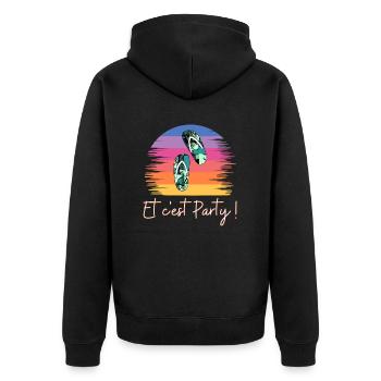 Et c est Party pas à pas - Veste à capuche bio Premium Unisexe - noir - Dos - Nico (187cm)