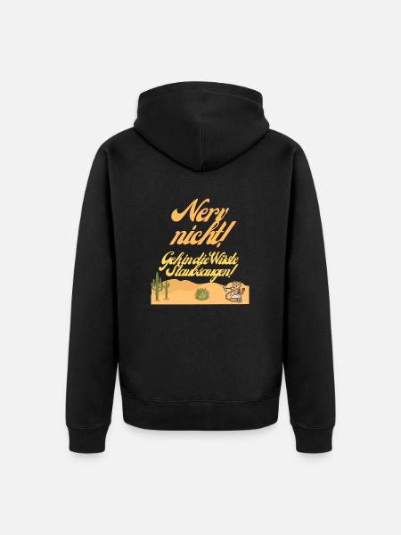 Staubsaugen in der Wüste - Unisex Premium Bio Zip Hoodie - Schwarz