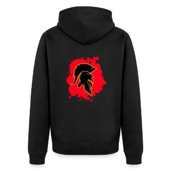 sparta blood - Unisex Premium Bio Zip Hoodie - Schwarz - Hinten - Nico (187cm)