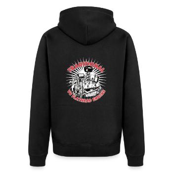 V8 Flathead Engine, Hot Rod, Motif by mondwinkel - Unisex Premium Organic Zip Hoodie - black - Back - Nico (187cm)