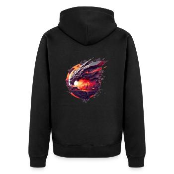 Polygon Vector Artwork für Sci-Fi Fans - Unisex Premium Bio Zip Hoodie - Schwarz - Hinten - Nico (187cm)