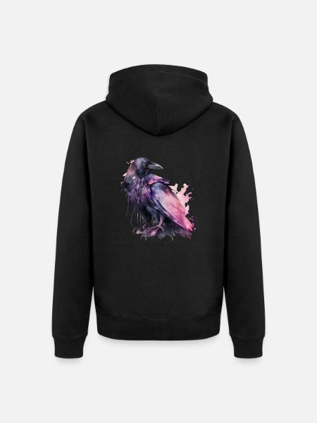 Raven - Unisex Premium Organic Zip Hoodie - black