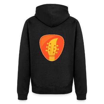 Gitarrist Plecktrum Geschenk Gitarrist - Unisex Premium Bio Zip Hoodie - Schwarz - Hinten - Nico (187cm)