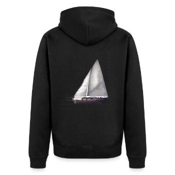 Sailing, Sailing, Sailboat, Sailor, Sailing Ship - Unisex Premium Organic Zip Hoodie - black - Back - Nico (187cm)