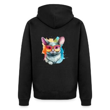 Jose Chinchilla - Unisex Premium Bio Zip Hoodie - Schwarz - Hinten - Nico (187cm)