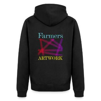 Farmer Tractor Farmers Artwork Art Lawn Tractor - Unisex Premium Organic Zip Hoodie - black - Back - Nico (187cm)