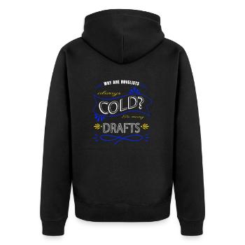 feminine book birthday present present idea - Unisex Premium Organic Zip Hoodie - black - Back - Nico (187cm)