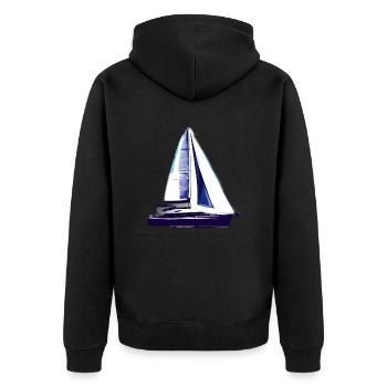 Sailing ship Sailing Sailing Sailing Sailboat - Unisex Premium Organic Zip Hoodie - black - Back - Nico (187cm)