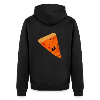 Kawaii Pizza Aufdruck | Original von. MMJ49 - Unisex Premium Bio Zip Hoodie - Schwarz - Hinten - Nico (187cm)