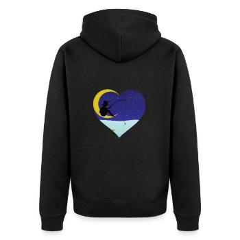 Dreamin' Fisherman - Unisex Premium Bio Zip Hoodie - Schwarz - Hinten - Nico (187cm)