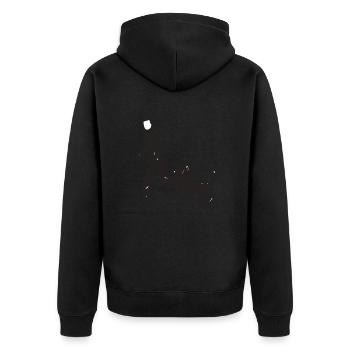 Hund - Unisex Premium Bio Zip Hoodie - Schwarz - Hinten - Nico (187cm)