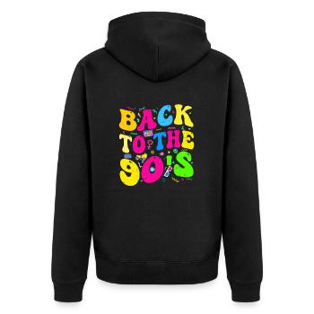 Retour aux années 90 Costume Party Retro - Veste à capuche bio Premium Unisexe - noir - Dos - Nico (187cm)