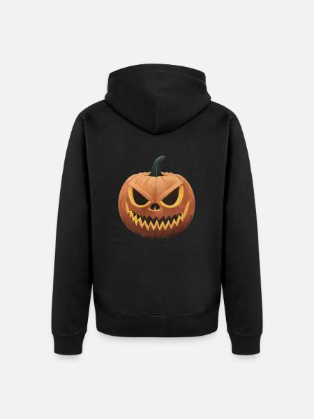 Halloween Pumpkin - Unisex Premium Organic Zip Hoodie - black