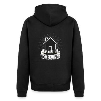 Future Homeowner Housewarming House Owner - Unisex Premium Organic Zip Hoodie - black - Back - Nico (187cm)