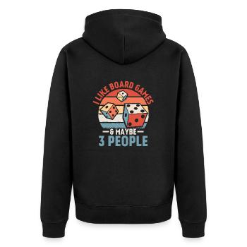 J’aime les jeux de société et peut-être 3 personnes nerd gamer tab - Veste à capuche bio Premium Unisexe - noir - Dos - Nico (187cm)