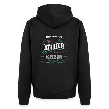 bday geschenkidee autorin cool buchliebhaber maske - Unisex Premium Bio Zip Hoodie - Schwarz - Hinten - Nico (187cm)
