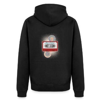 Just Chillin' - Unisex Premium Bio Zip Hoodie - Schwarz - Hinten - Nico (187cm)