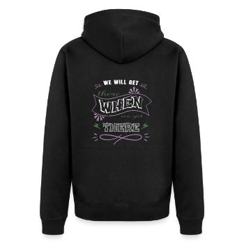Camping Out Animals Camping Funny Tshirt Outdoor - Unisex Premium Organic Zip Hoodie - black - Back - Nico (187cm)