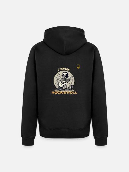 FÜR IMMER ROCK'N'ROLL - Unisex Premium Bio Zip Hoodie - Schwarz