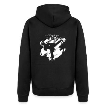 taekwondo-girl Allkampf Taekwondo-time - Unisex Premium Bio Zip Hoodie - Schwarz - Hinten - Nico (187cm)