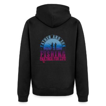 fisch, fisch, angeln, see, meer, angeln, fauna, exotisch - Unisex Premium Bio Zip Hoodie - Schwarz - Hinten - Nico (187cm)