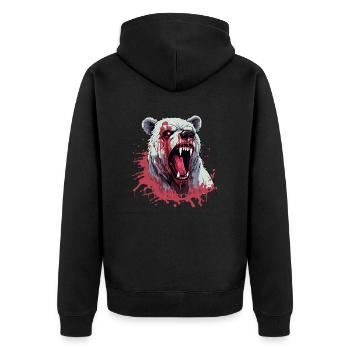 ours, animal, bête, faune, animal, sang, art, art, - Veste à capuche bio Premium Unisexe - noir - Dos - Nico (187cm)