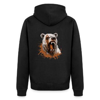 ours, animal, bête, faune, animal, sang, art, art, - Veste à capuche bio Premium Unisexe - noir - Dos - Nico (187cm)