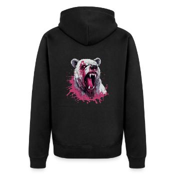 ours, animal, bête, faune, animal, sang, art, art, - Veste à capuche bio Premium Unisexe - noir - Dos - Nico (187cm)