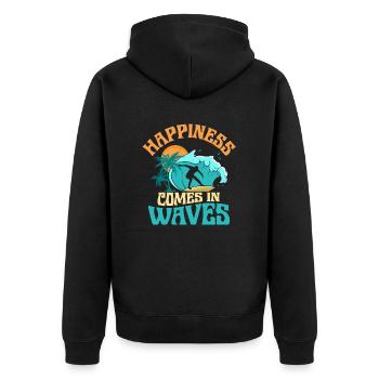 Certified Badass Forklift Operator Surfboard Surfe - Unisex Premium Organic Zip Hoodie - black - Back - Nico (187cm)