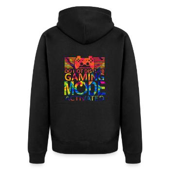 Gamer Game Play Online Computer Gaming Arcade Neon - Unisex Premium Organic Zip Hoodie - black - Back - Nico (187cm)