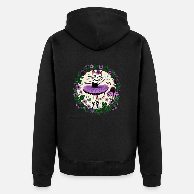Mignon Kitty Ballerine - Veste à capuche bio Premium Unisexe - noir