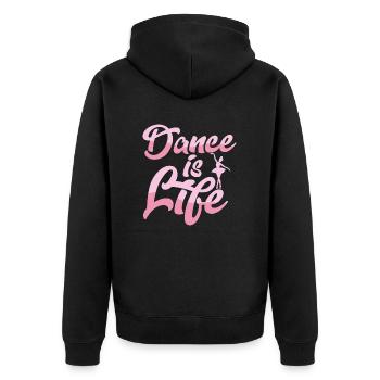 Dance Is Life Ballerina Ballet - Unisex Premium Organic Zip Hoodie - black - Back - Nico (187cm)