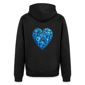 coeur bleu - Veste à capuche bio Premium Unisexe - noir - Dos - Nico (187cm)