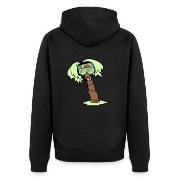 DJ Palm Tree Holiday Beach Summer Holiday Tree Party - Unisex Premium Organic Zip Hoodie - black - Back - Nico (187cm)