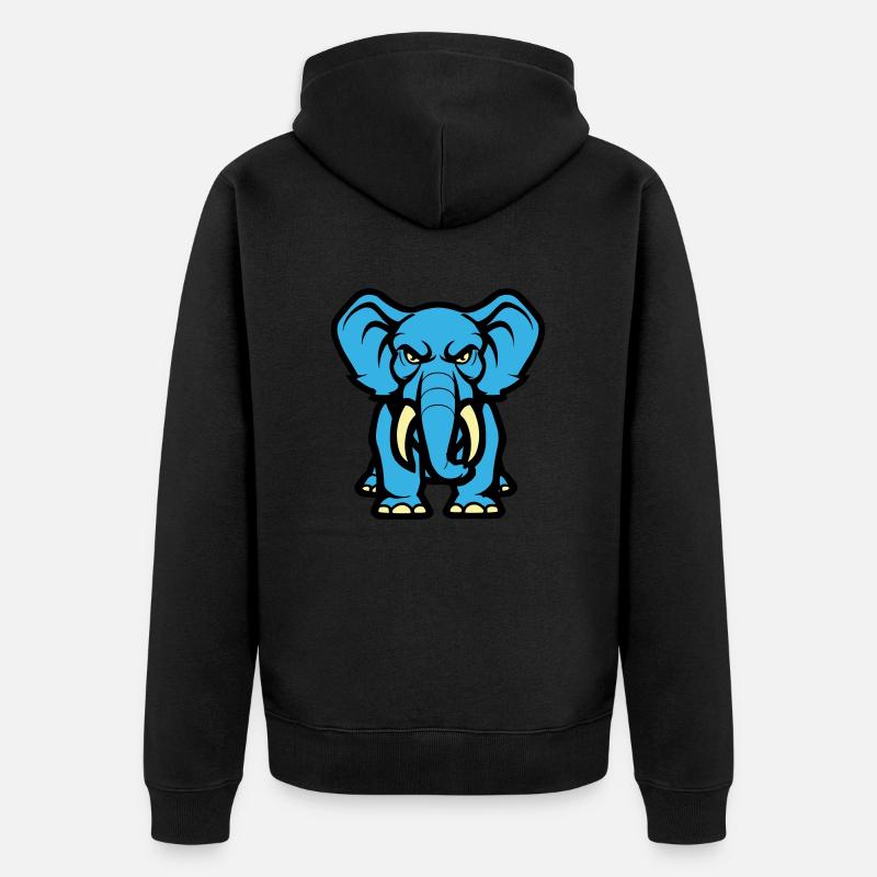 elefant comic - Unisex Premium Bio Zip Hoodie - Schwarz