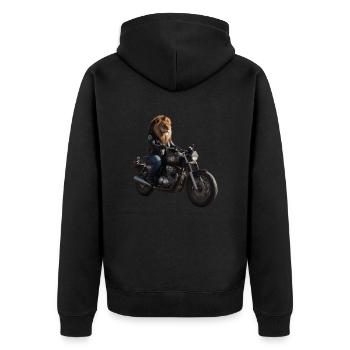 Lion motard - Veste à capuche bio Premium Unisexe - noir - Dos - Nico (187cm)