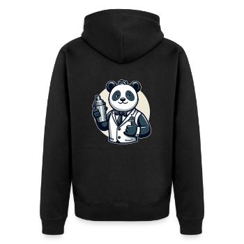 Panda Bear Cocktail Shaker - Unisex Premium Organic Zip Hoodie - black - Back - Nico (187cm)