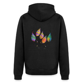 Liste - Unisex Premium Bio Zip Hoodie - Schwarz - Hinten - Nico (187cm)