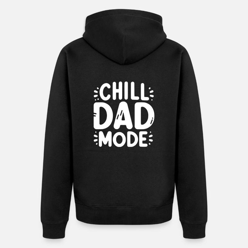 Chill-Dad-Modus - Unisex Premium Bio Zip Hoodie - Schwarz