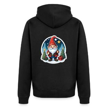 Christmas gnome - Unisex Premium Organic Zip Hoodie - black - Back - Nico (187cm)